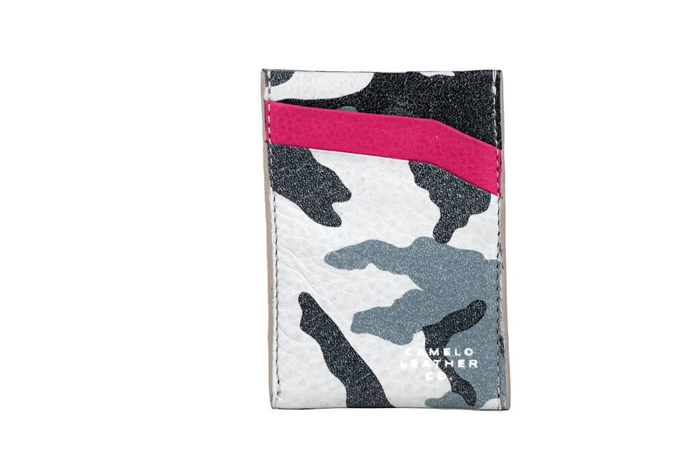 Freedom Cardholder Vertical Snow Camo Hot Pink