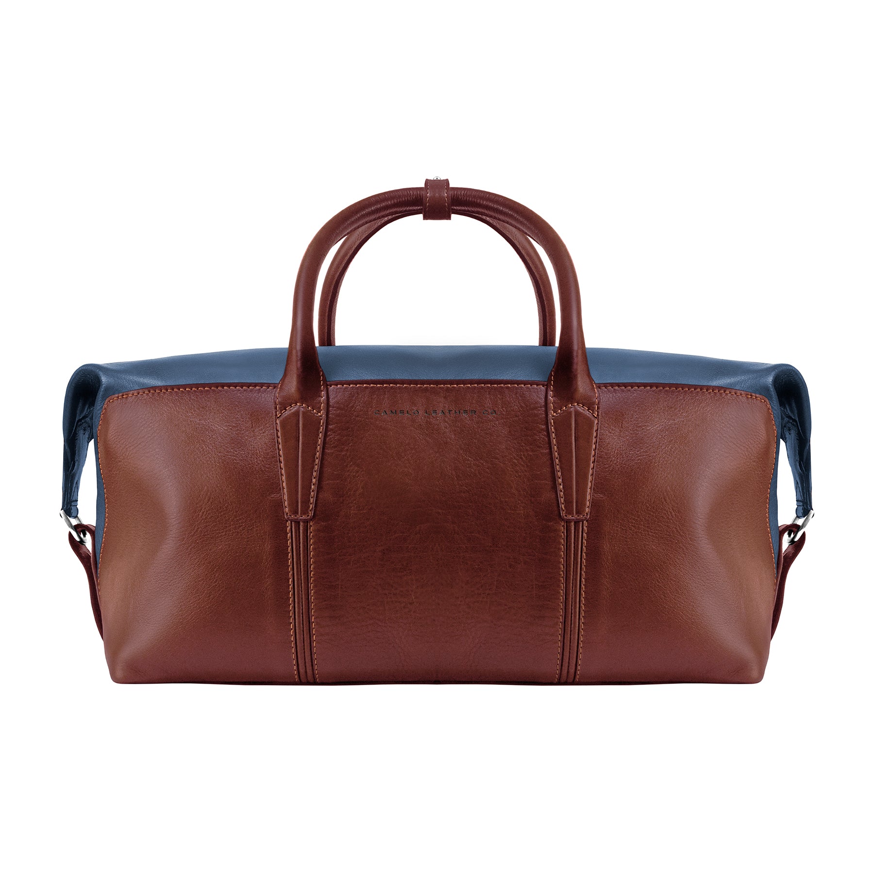 Heritage Holdall Blue and Pull Up Cognac